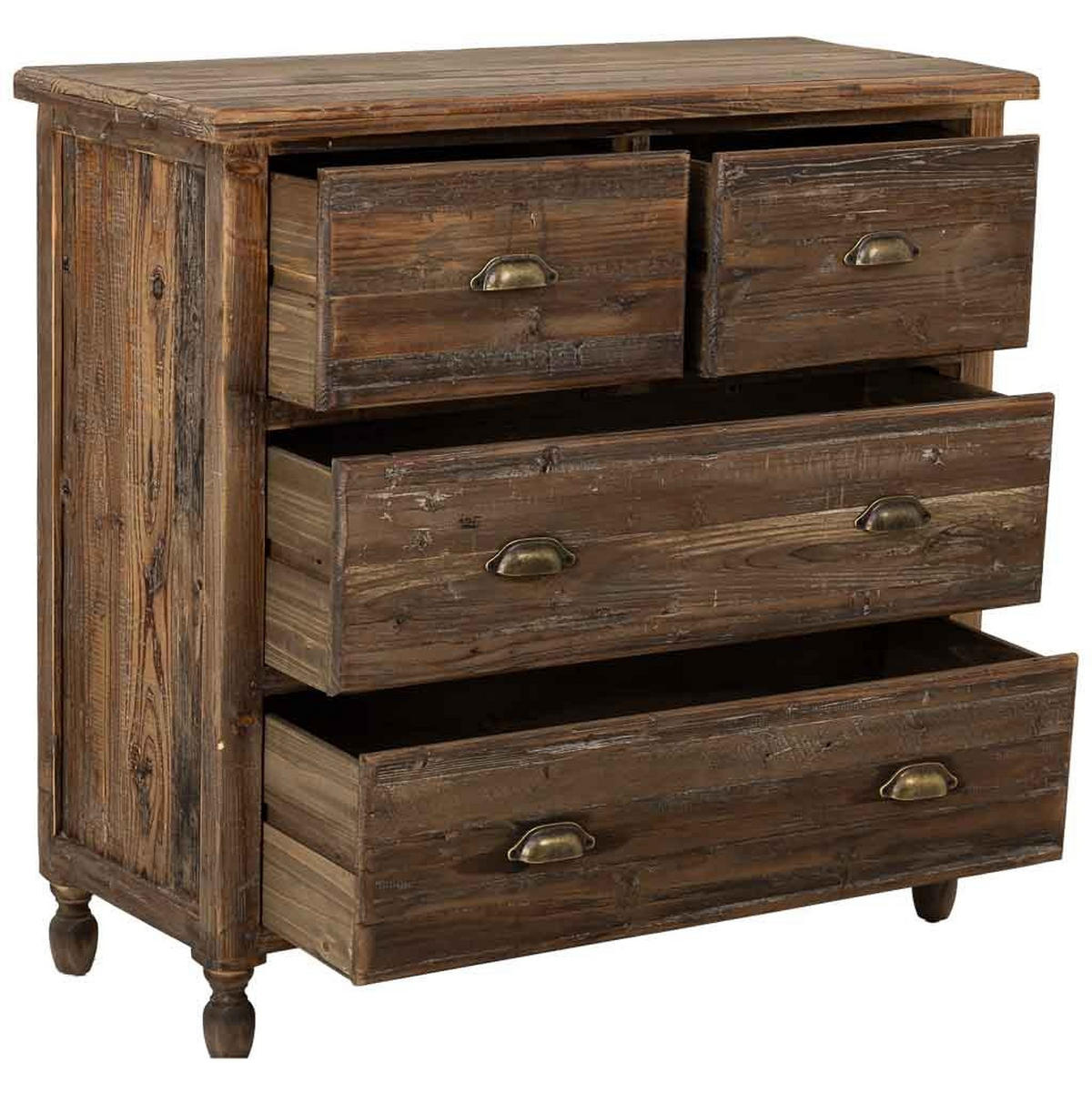 HOLZKOMMODE mit 4 schubladen 100x40x93 cm - Braun, Holz (100/93/40cm) - Wanderlust