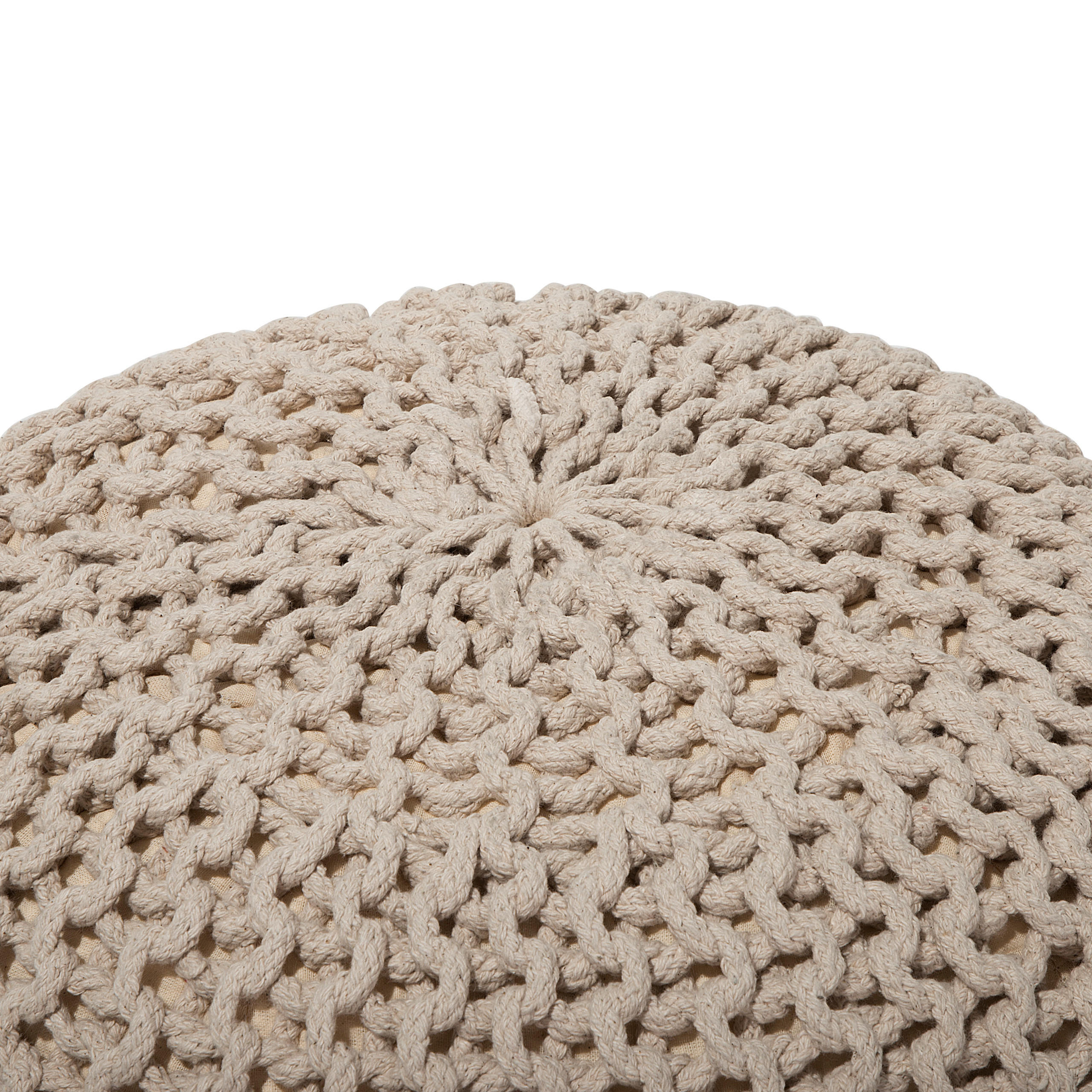 POUF Conrad 40/40/25 cm - Beige, Naturmaterialien/Textil (40/25/40cm) - Beliani