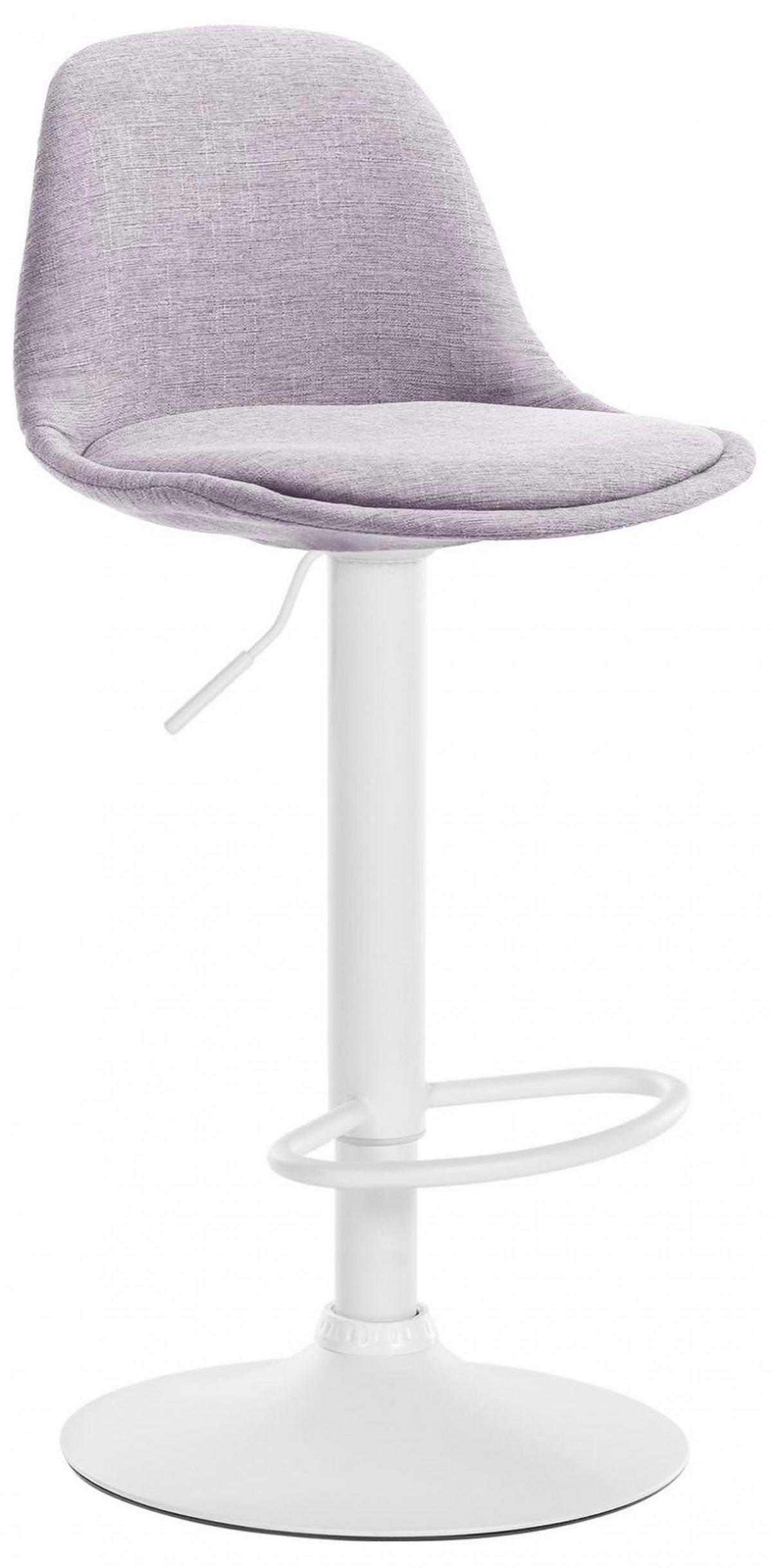 BARHOCKER Stoff grau - Weiß/Grau, Textil/Metall (39/82/43cm) - CLP