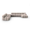 MODULARES-PANORAMASOFA links Bellis aus Samt beige 7 Sitzplätze - Beige, Textil (282/63/379cm) - Micadoni