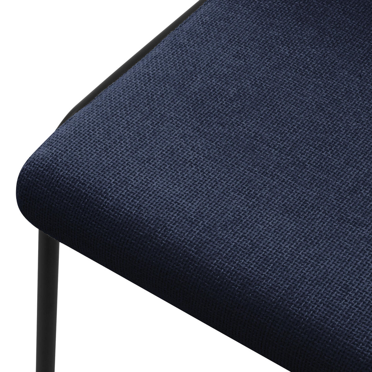 ESSZIMMERSTUHL 6er Set Dunkelblau mit Stoffbezug - Schwarz/Dunkelblau, Textil/Metall (49/94/62cm) - ML-DESIGN