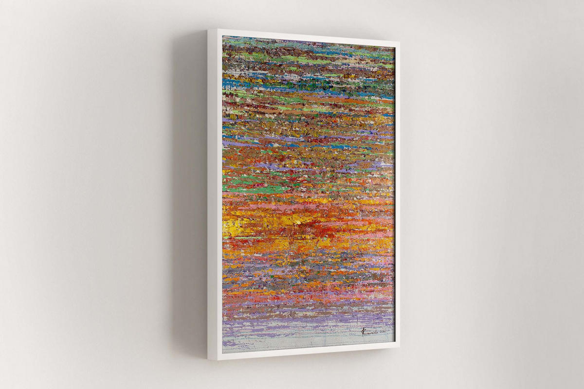 OLEJOMAĽBA 75/100 cm, Zvieratá - oranžová/viacfarebná, drevo/textil (75/100cm) - KUNSTLOFT