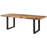 BAUMTISCH Sheesham 200x100x77 natur sandgestrahlt / U-Beine anthrazit matt FREEFORM 5 - Naturfarben, Holz (200/100/77cm) - Massivmoebel24