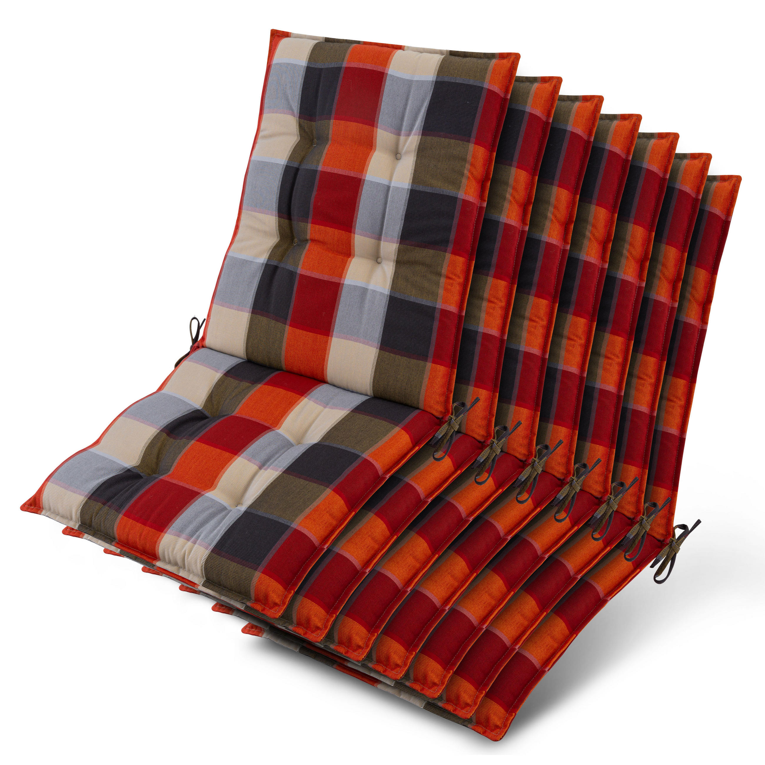 NIEDERLEHNER Sun-NL 105x50x8cm Orange-Beige-Kariert (7tlg) - Orange, Textil (50/100cm) - Beautissu 