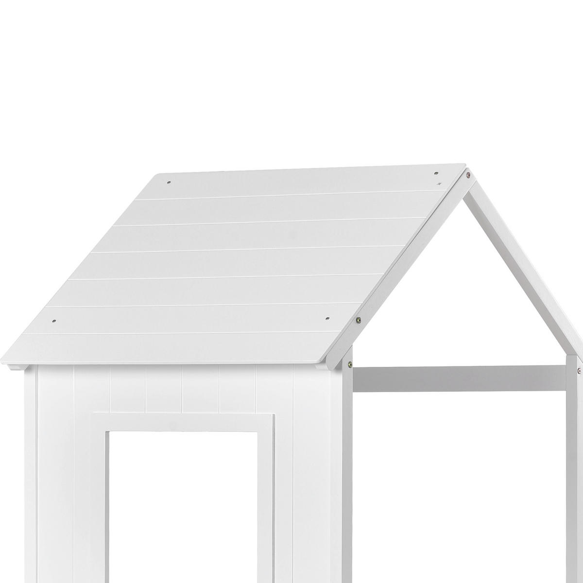 ETAGENBETT Haus Weiß 90x200 cm 2-tlg. - Weiß, Holz (90/200cm) - ComfortXL