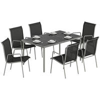 GARTENMÖBEL SET 7-teilig DE-09945 - Schwarz, Metall - ComfortXL