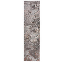 TEPPICH Marmor-Design, metallisch OUSE JOY, Rosa-Grau 60x230 cm - Rosa, Textil (60/230cm) - KADIMA DESIGN