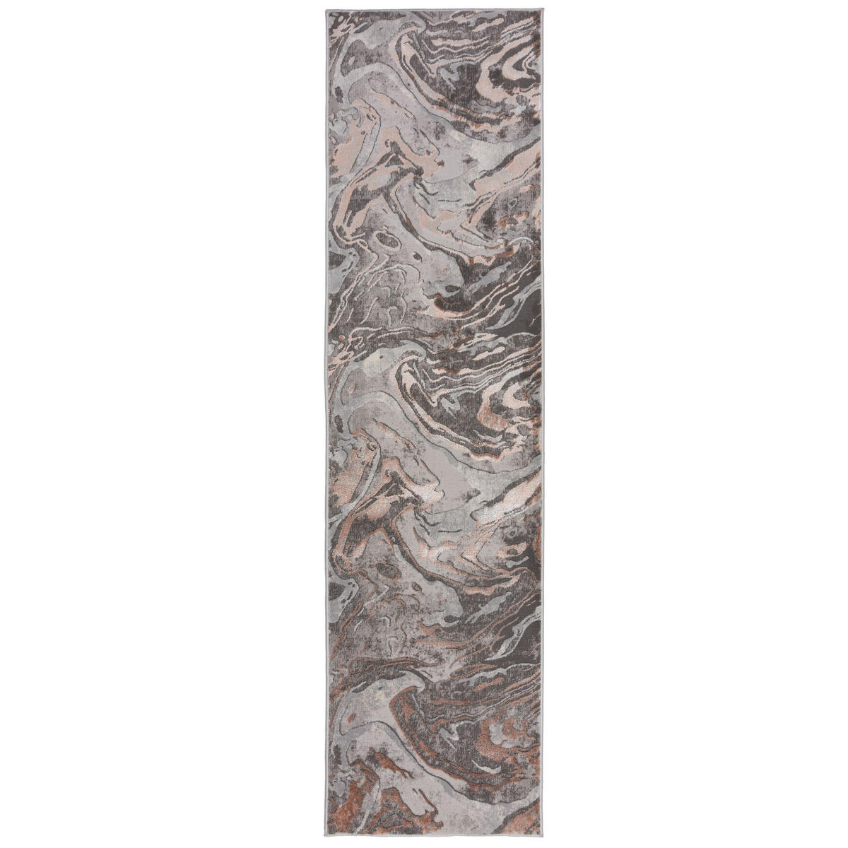 TEPPICH Marmor-Design, metallisch OUSE JOY, Rosa-Grau 60x230 cm - Rosa, Textil (60/230cm) - KADIMA DESIGN