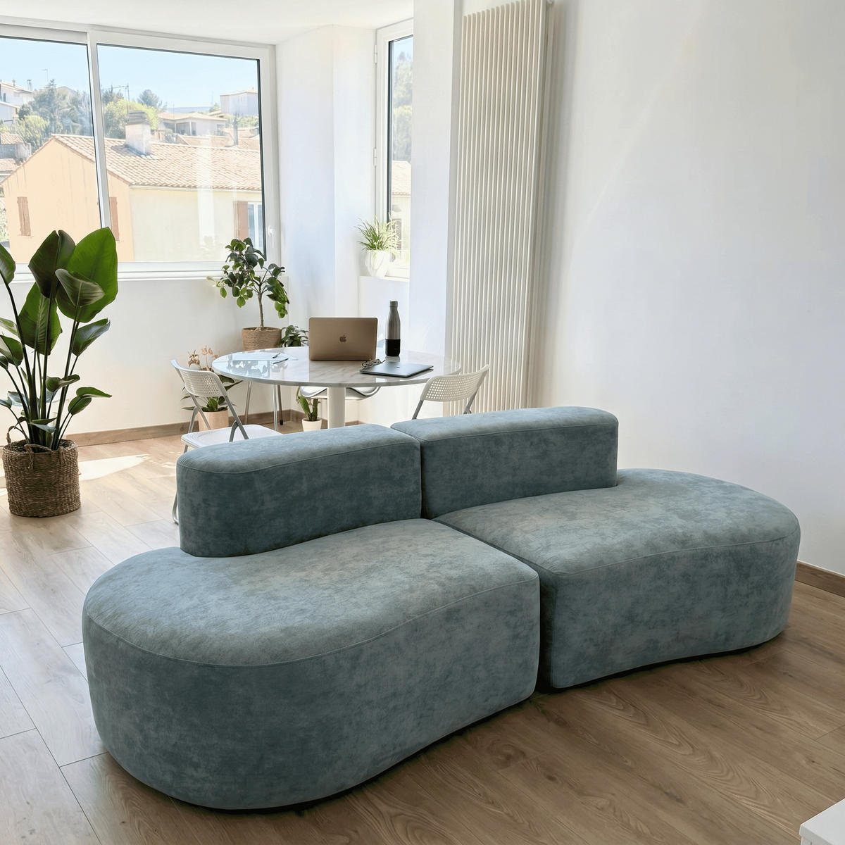 SOFA Lounge Salbei 2-Sitzer - Salbeigrün, Textil (240/75/102cm) - COCO Living