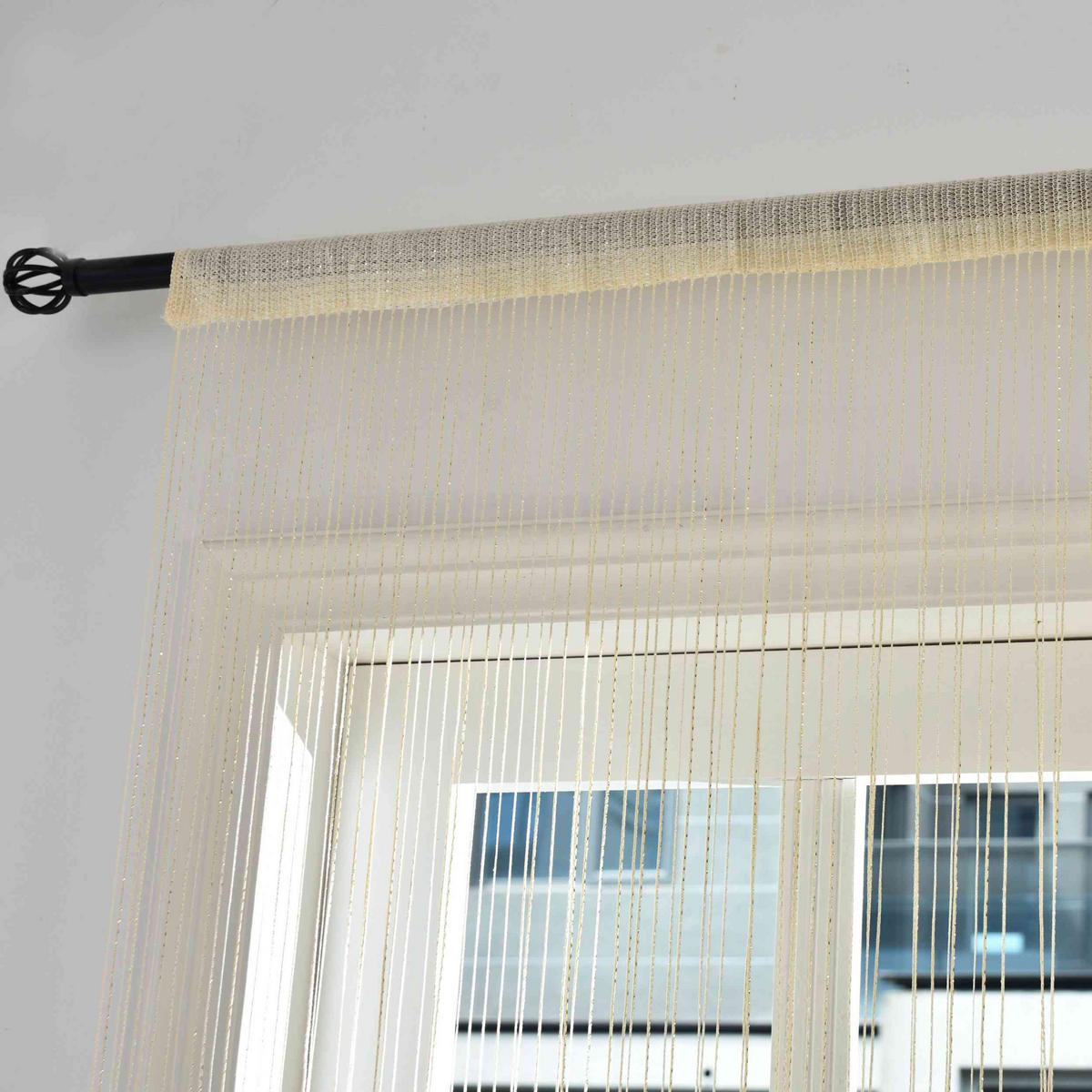 FADENGARDINE Shanghai HxB 230x100 cm Creme Lurex - Creme, Textil (100/230cm) - Gardinenbox