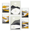 POSTER Set Mit 6 Bergrahmen In Kulissen Abstracts Ästhetische Dekorative Gemälde Für Ihr Wohnzimmer, Schlafzimmer, Zuhause A3 & A4 Weißer Rahmen - Weiß, Papier (29/3cm) - Nacnic