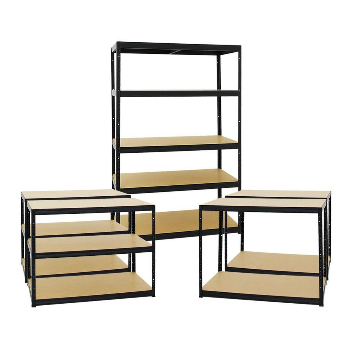 SCHWERLASTREGAL Big Elephant M 3er-Set mit 3x 180x120x60 cm Fachlast 250 kg Schwarz - Schwarz, Metall (360/180/60cm) - PROREGAL