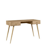 SCHREIBTISCH NATURA, 135 cm, Eiche Craft Gold, mit 2 Schubladen - Naturfarben, Holz (54/135/79cm) - Excellent Home