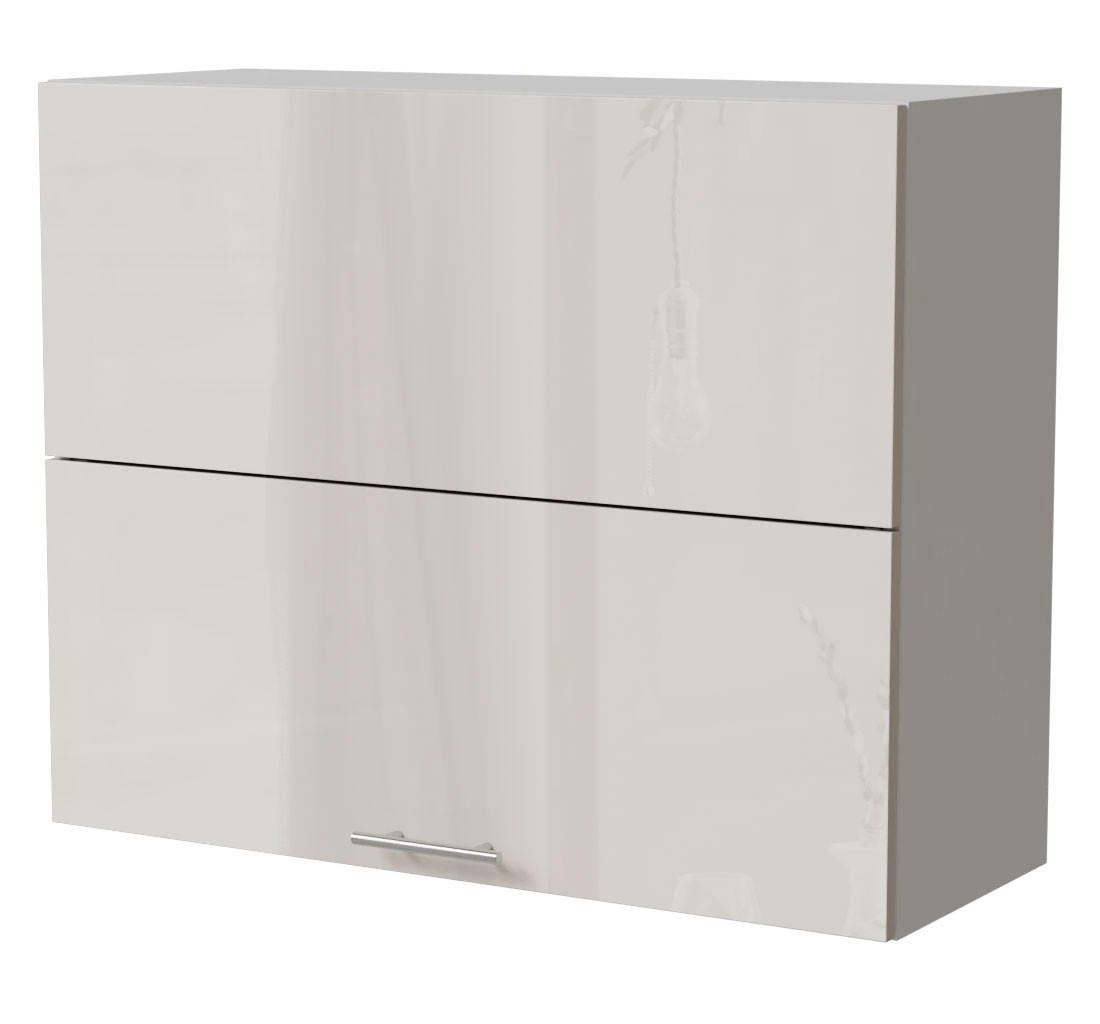 KLAPPHÄNGESCHRANK Brerra W8B/90-AV Weiß / RAL 9001 creme Hochglanz 90 / 32,5 / 72cm - Creme/Weiß, Holz/Holzwerkstoff (90/72/32.5cm) - Feldmann-Wohnen