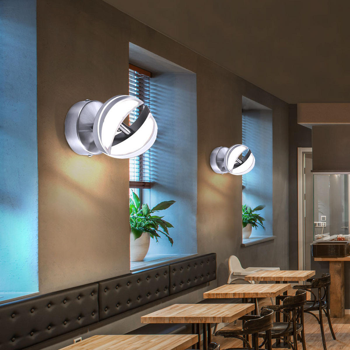 LED WANDLEUCHTE Stahl Silber beweglicher Spot - Silberfarben, Metall (11.5/12.5/12cm)