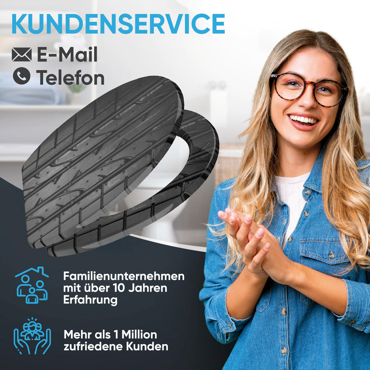 WC-SITZ mit Absenkautomatik & Top Fix Tyre - Grau, Holzwerkstoff (37.7/5.5/48cm) - Sanilo