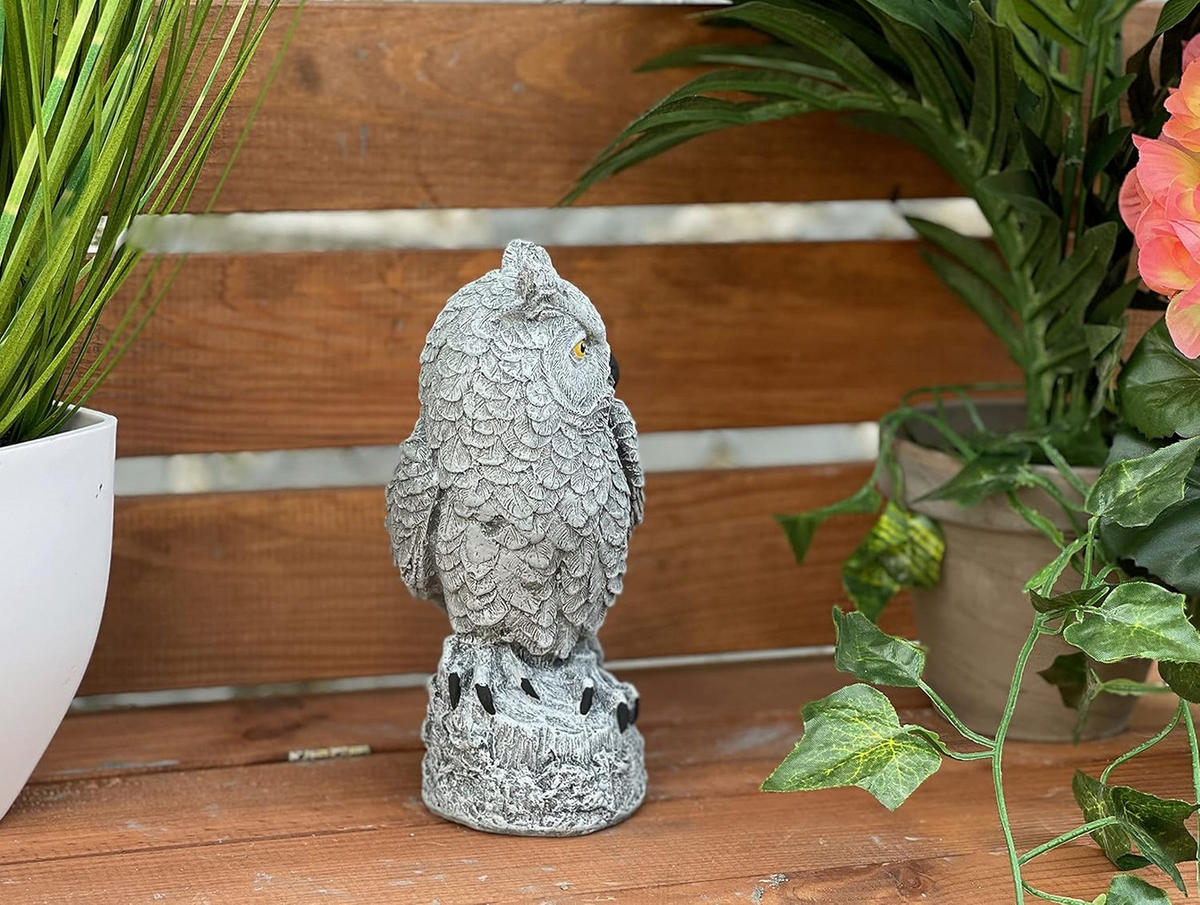 STEINFIGUR kleiner Uhu Eule frostfest Steinguss - Grau, Stein (10/17/7cm) - stoneandstyle