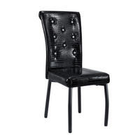ESSZIMMERSTUHL 2er-Set Vintage PVC Schwarz mit Metallbeinen - Schwarz, Metall (42/101/61.7cm) - Meubliv