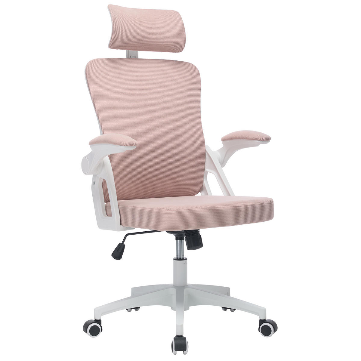 BÜROSTUHL in Pink 65x58x108 cm mit Netzrücken, höhenverstellbarem Sitz und klappbaren Armlehnen - Pink, Textil (58/108/65cm) - IVMEU
