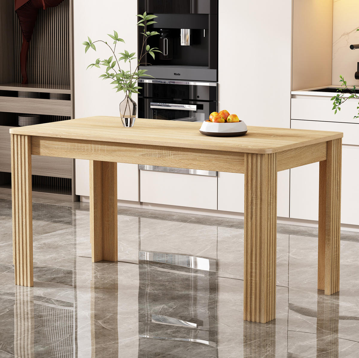 ESSTISCH 75x65x116 cm in Eichefarben aus Spanplatte mit stabiler 4-Bein-Konstruktion - Eichefarben, Holzwerkstoff (65/116/75cm) - Modfu