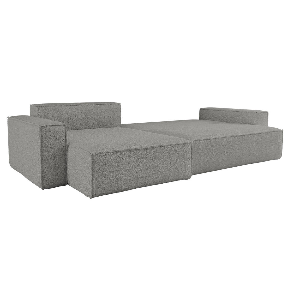 ECKSOFA Mit Schlaffunktion Und Bettkasten, Eckcouch BEST XL Stoff Quelle Grau Links - Schwarz/Grau, Holz/Kunststoff (142/274cm) - Kaiser Möbel