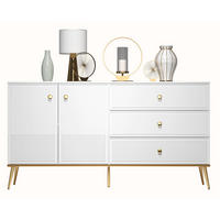 SIDEBOARD Darrby Weiß Matt / Hochglanz 160 cm - Goldfarben/Weiß, Holzwerkstoff/Metall (160/84.4/40cm) - Selsey