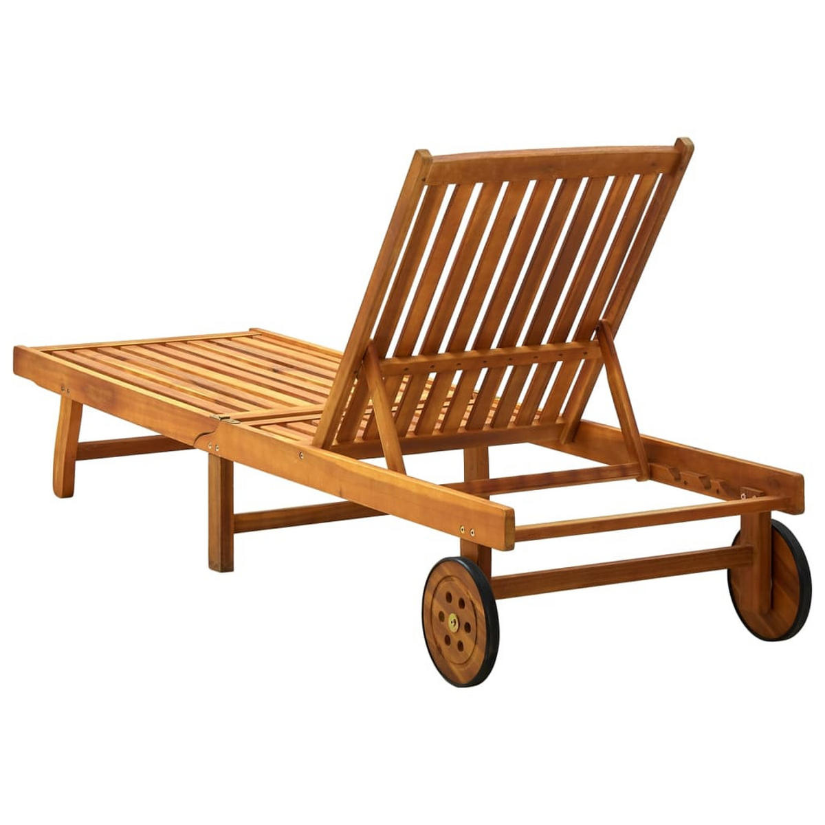 SONNENLIEGE mit Auflage Akazie Massivholz - Limette, Holz (59/76/200cm) - furnicato