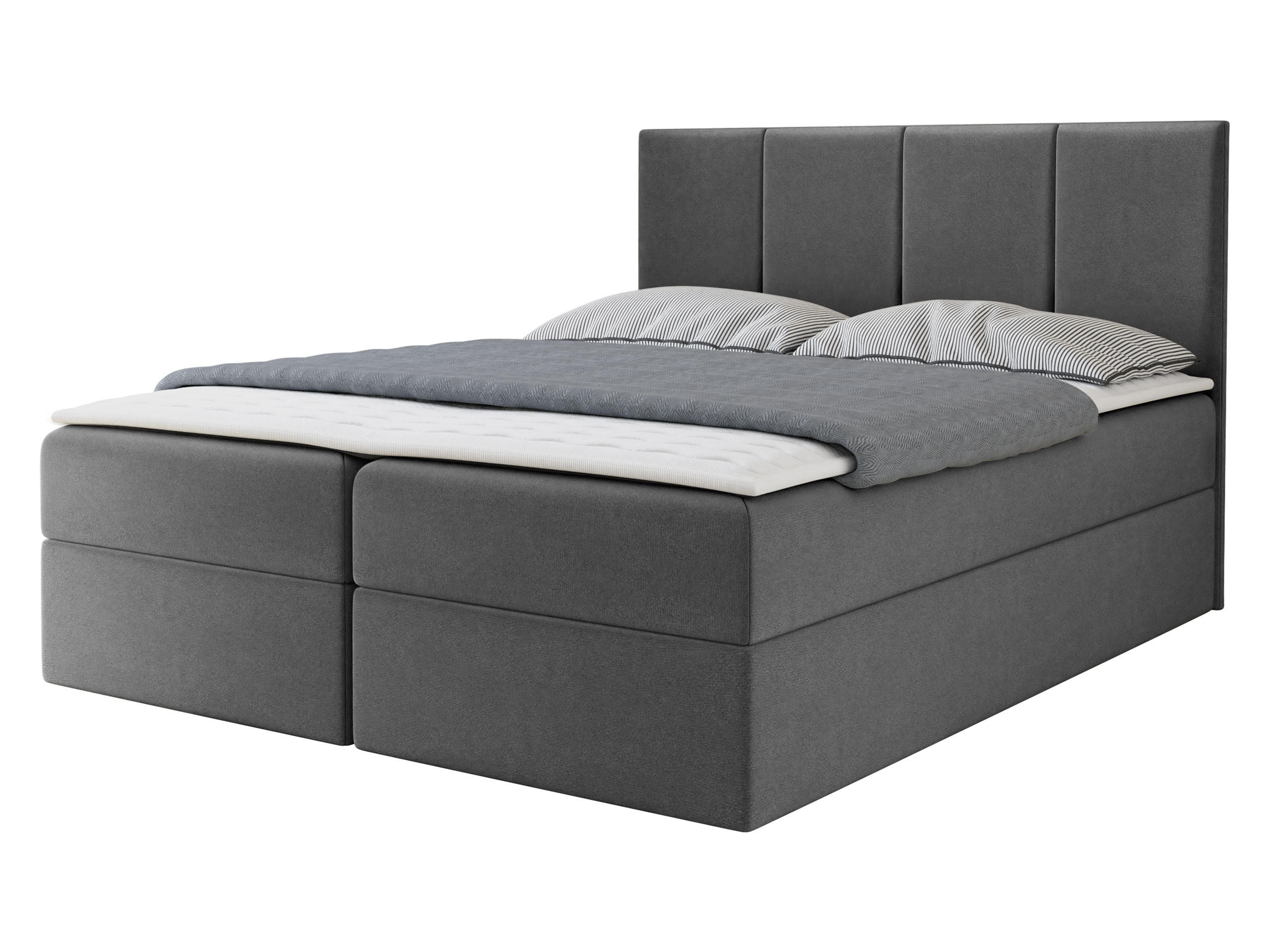 BOXBETT Rebos - Grau, Holz/Textil (160/200cm) - MIRJAN24