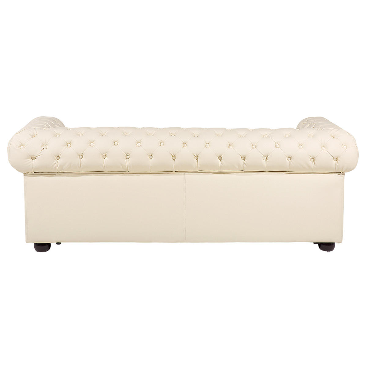 SOFA Leder Creme Chesterfield - Beige, Leder/Fell (195/70/75cm) - Beliani