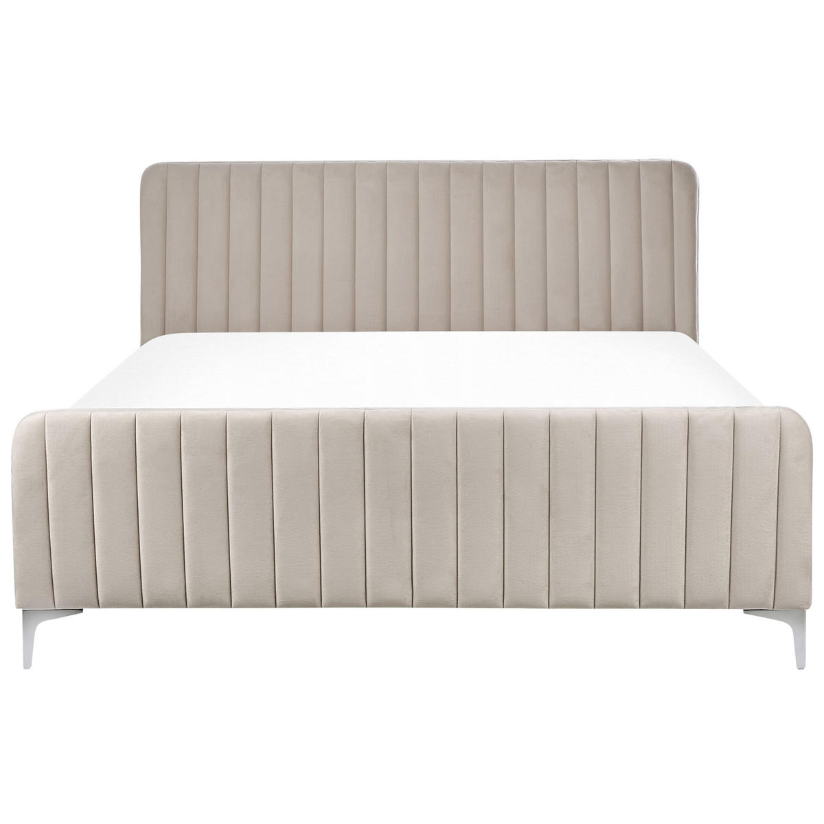 POLSTERBETT 160/200cm Taupe Lunan - Taupe, Textil (160/200cm) - Beliani