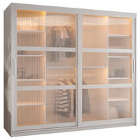 SCHWEBETÜRENSCHRANK 200/200/62 2-türig - Silberfarben/Weiß, Holz/Kunststoff (200/200/62cm) - Abiks Möbel
