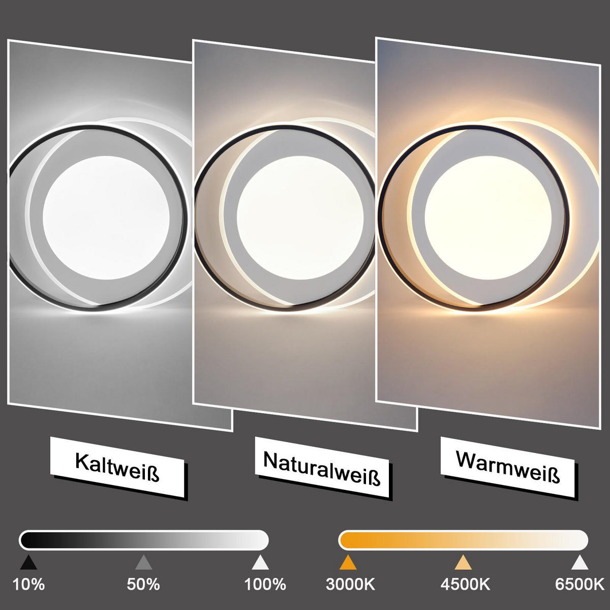 LED-DECKENLEUCHTE Sonnensystem 48.5/47.5/7 cm - Schwarz/Weiß, Kunststoff (48.5/47.5/7cm) - Nettlife