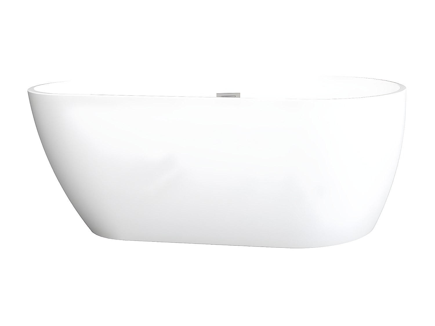 BADEWANNE - 160 cm x 80 cm - Acryl - Weiß - Weiß, Kunststoff (160/59/80cm) - Vente-Unique