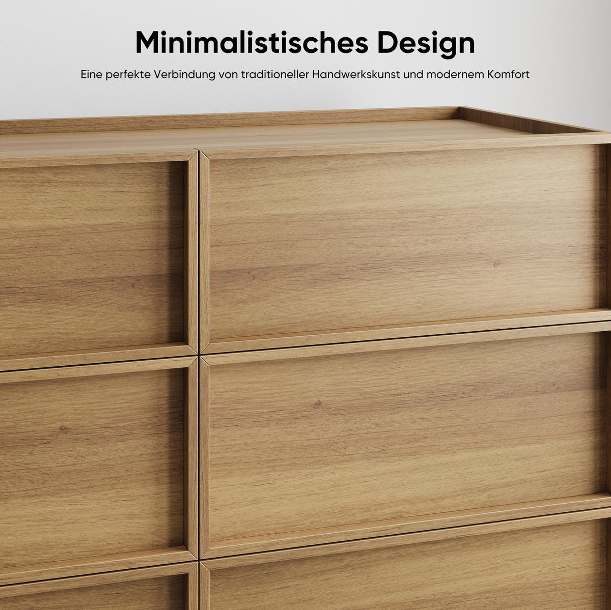 KOMMODE 115/48/78 cm in Eichefarben mit 6 Schubladen und griffloser Front - Nussbaumfarben, Holzwerkstoff (115/78/48cm) - Flora Grace