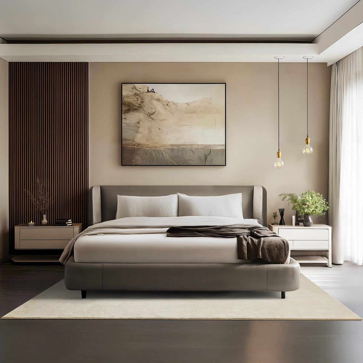 KURZFLORTEPPICH Soft Zone,rutschfeste Unterseite,beige - Beige, Kunststoff (230/160cm) - tectake