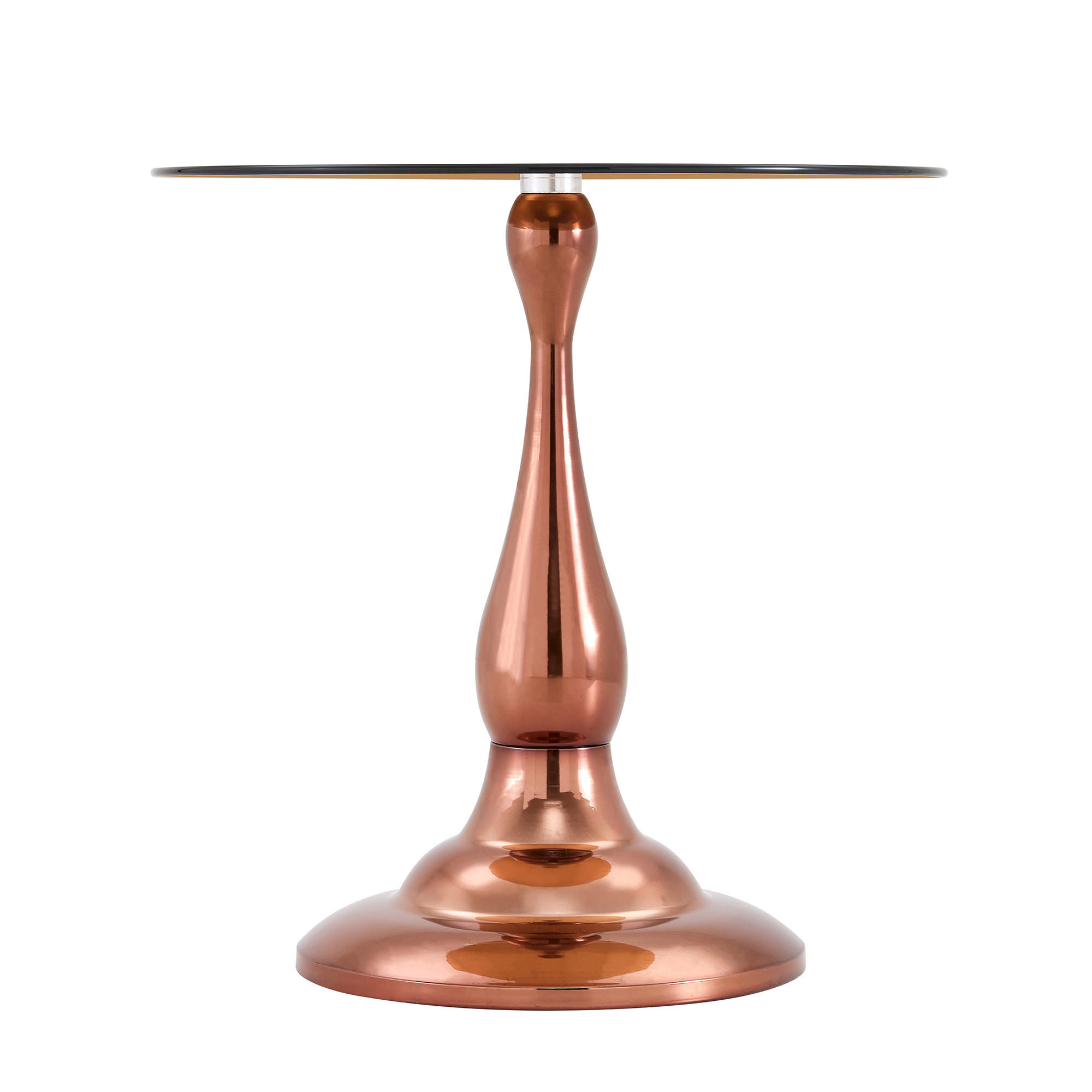 BEISTELLTISCH rund Braun Sicherheitsglas/Metall 50/50/51,5 cm - Braun, Glas/Metall (50/50/51.5cm)
