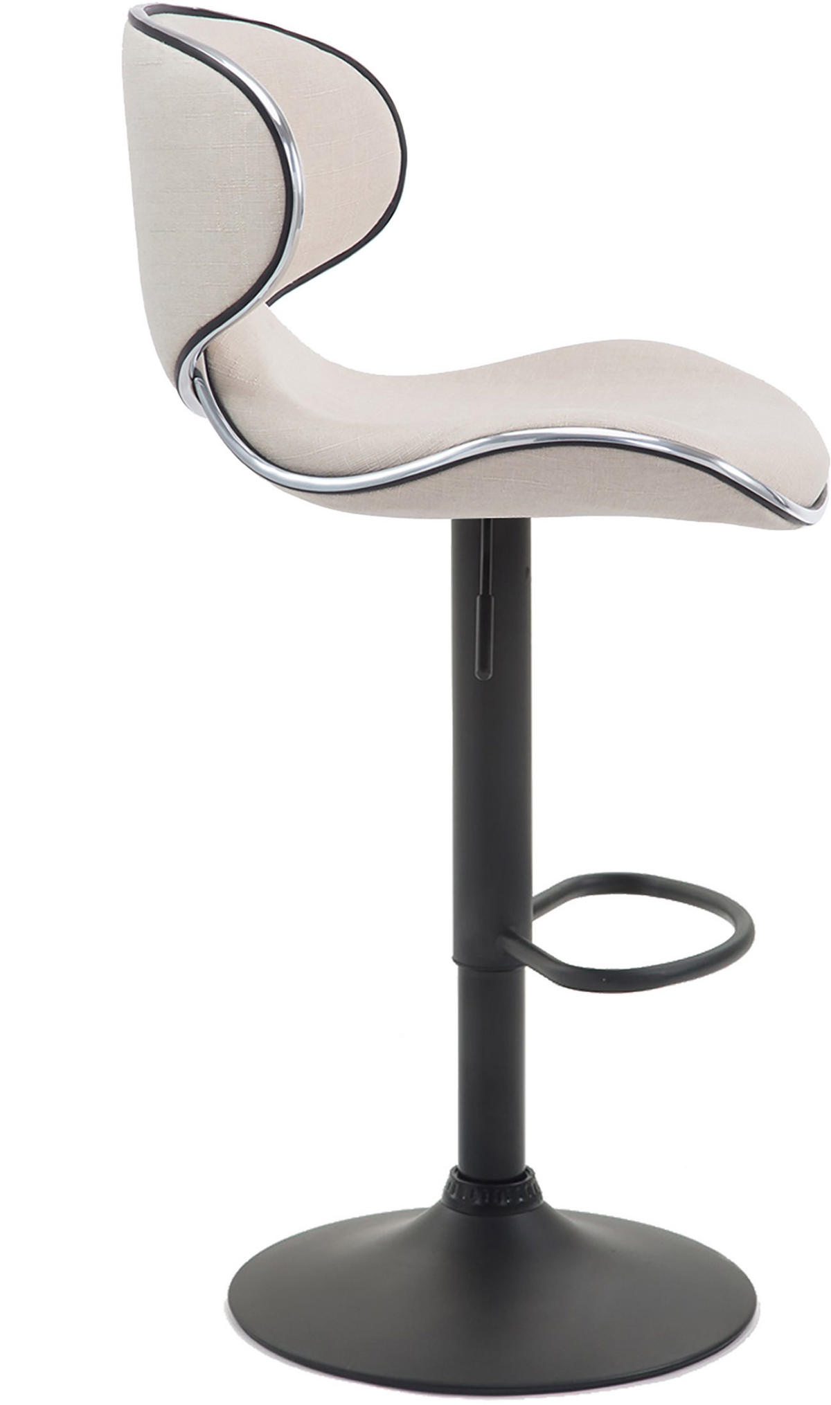 BARHOCKER Stoff creme - Creme/Schwarz, Textil/Metall (46/88/49cm) - CLP