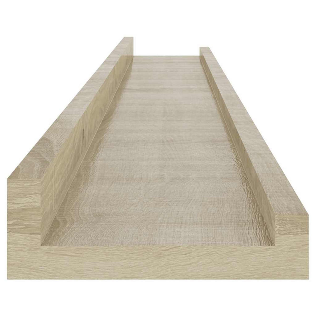 WANDREGALSET 2-teilig 80/9/3 cm aus MDF Sonoma-Eiche Max. Belastbarkeit 5 KG - Sonoma Eiche, Holzwerkstoff (80/3/9cm) - vidaXL
