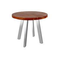 ESSTISCH SOPHIA - Silberfarben/Braun, Holz/Metall (130/130/78cm) - SAM
