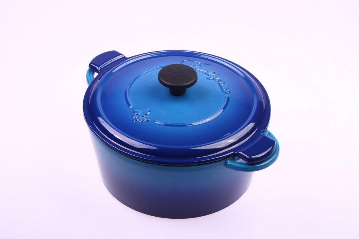 BRÄTER Cocotte Blau 24cm - Blau, Keramik (38/28/17cm)
