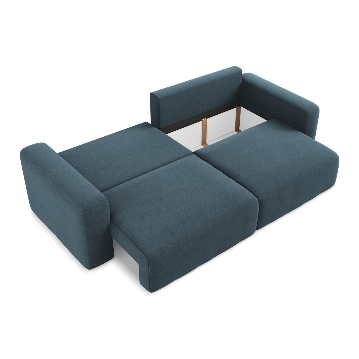 3-SITZER SOFA mit Schlaffunktion Strukturstoff Stoff Blau - Blau/Pink, Kunststoff/Textil (244/79/102cm) - LaMiaSofa