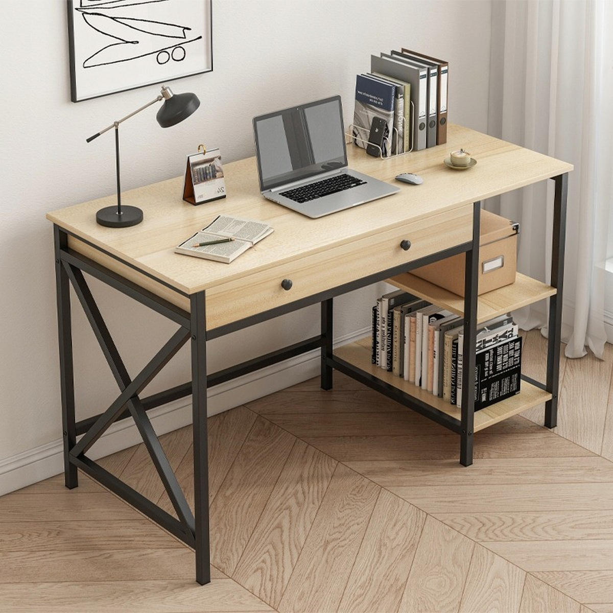 SCHREIBTISCH, braun 120/75/60cm - Braun, Holzwerkstoff (60/129/75cm)