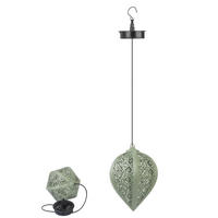 LED-SOLAR-HÄNGELEUCHTE - wetterfest mit Dämmerungssensor und Schattenspiel in Grün - Grün, Metall (15.5/15.5/76cm) - Northpoint