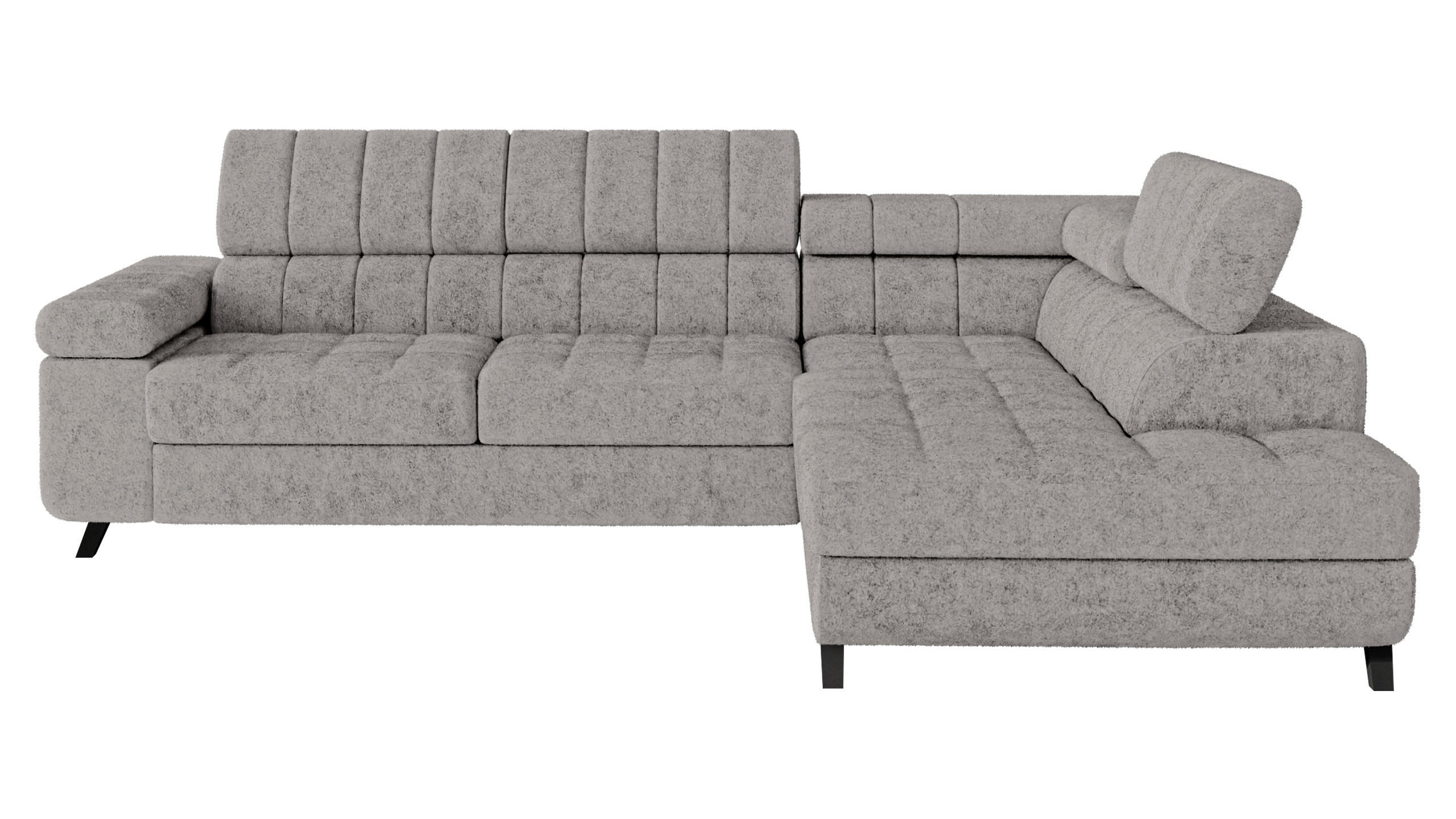 ECKSOFA Nord, Seite: Rechts - Schwarz/Alufarben, Holz/Textil (264/203cm) - MIRJAN24
