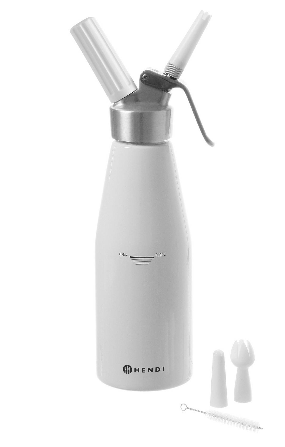SCHLAGSAHNE-ZERSTÄUBER Sahnespender Weiß 500 ml - Weiß, Metall (26cm) - Hendi