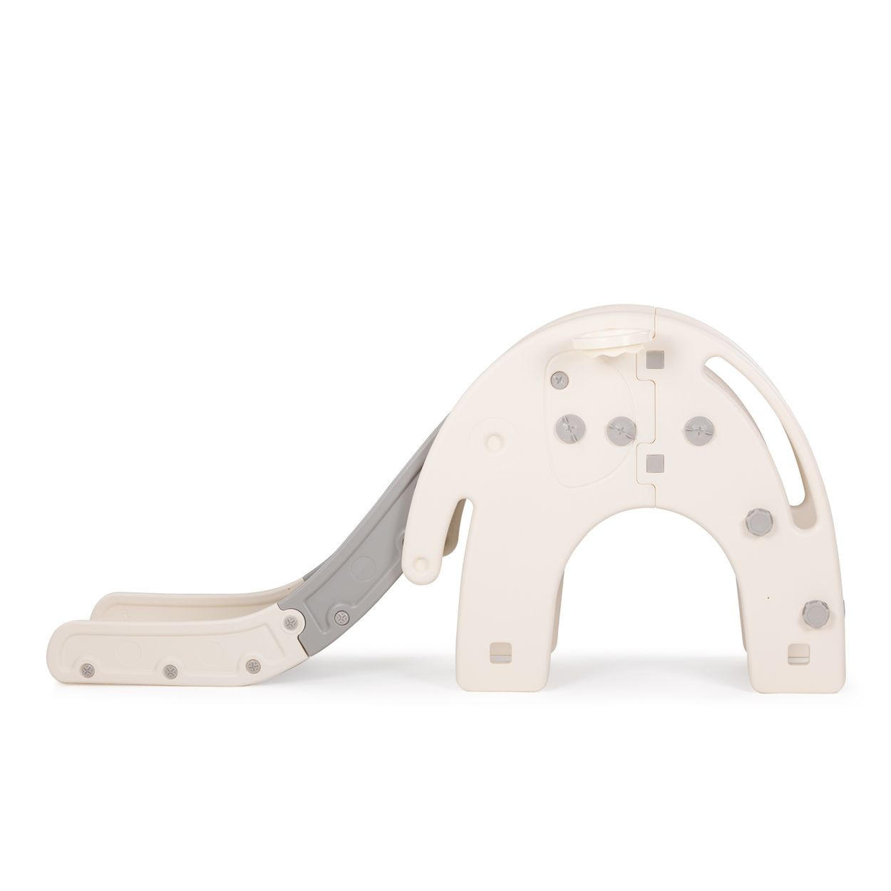 KINDERRUTSCHE Elefant 170 cm grau Rutschlänge, Basketballkorb, drei Stufen - Grau, Kunststoff (59/72/166cm) - Chipolino