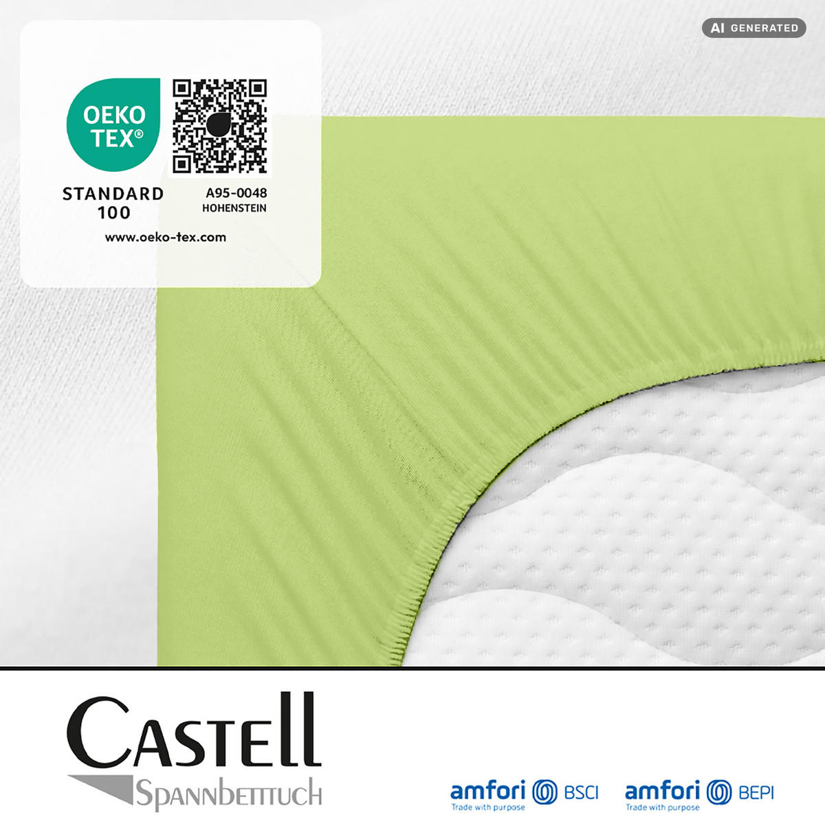 SPANNBETTTUCH Basic Jersey pistaziengrün, 120x200 cm - Hellgrün, Textil (120/200cm) - Castell