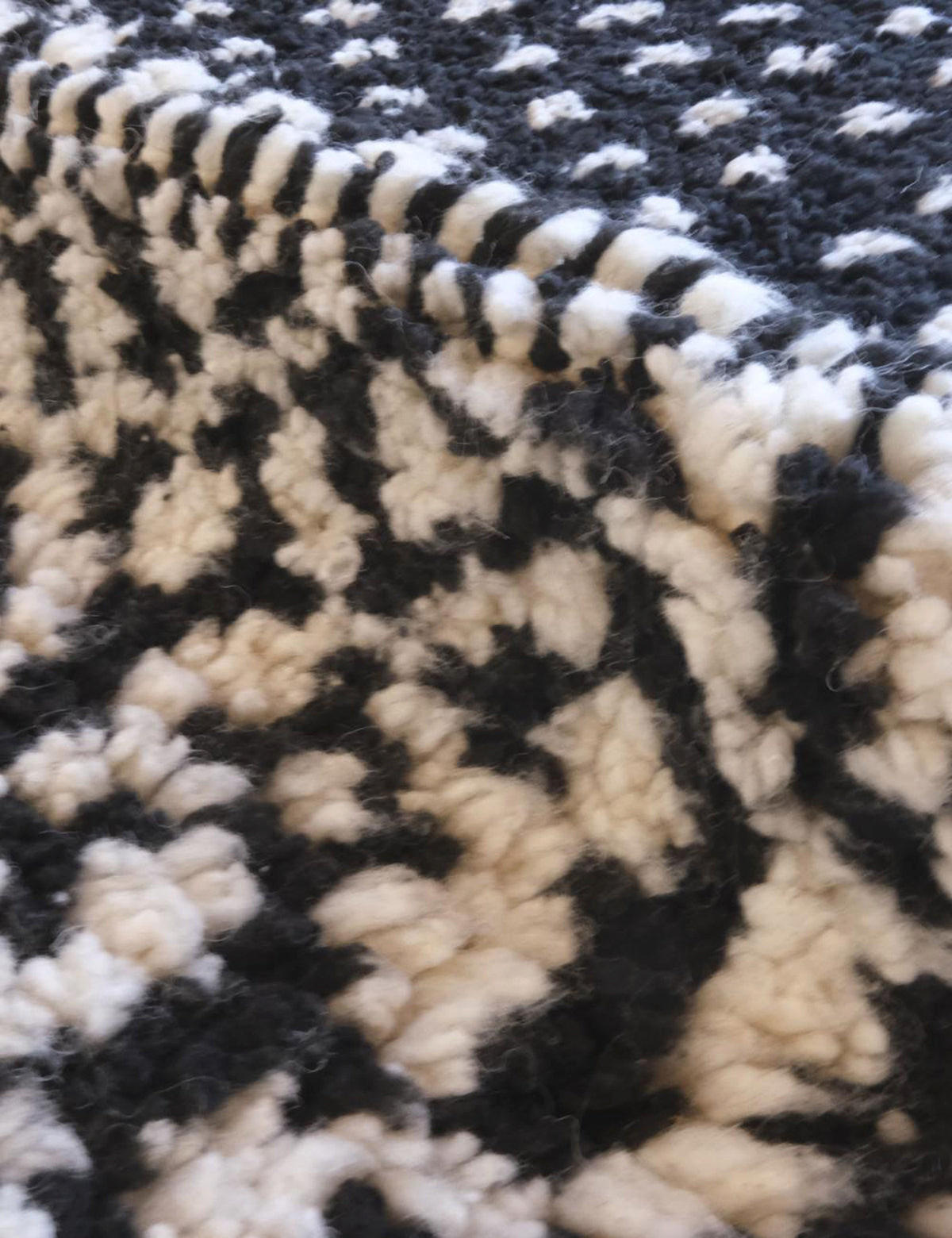BERBERTEPPICH elegant für modernes Interieur aus Wolle 140x 200 cm - Schwarz, Naturmaterialien (140/200cm) - AFK Living