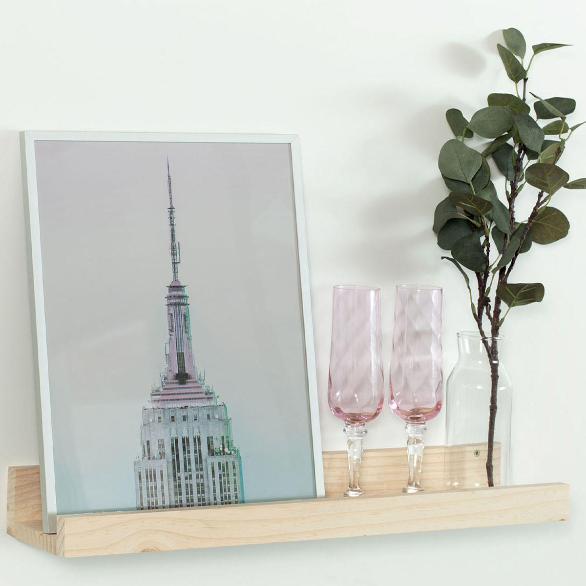 WANDREGAL aus massiver Kiefer - L40 x H7 cm - Apfelbaumfarben, Holz (12.5/7/40cm) - Calicosy