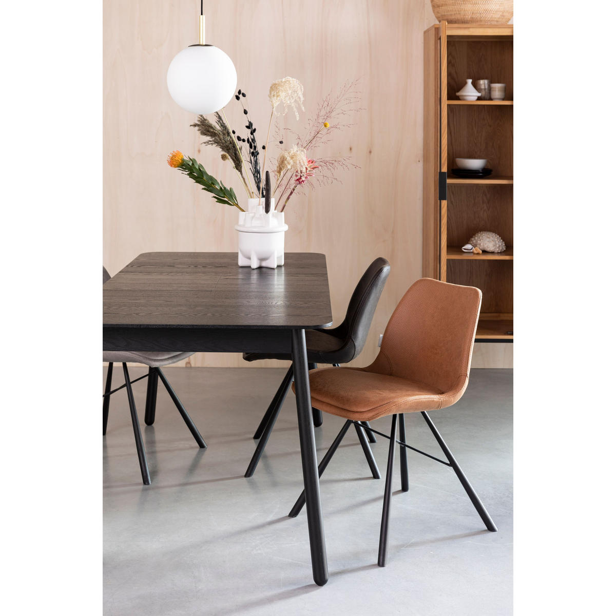 ESSTISCH Glimps Ausziehbarer 120/162x80 cm Schwarz - Schwarz, Holz (120/80/76cm) - Zuiver